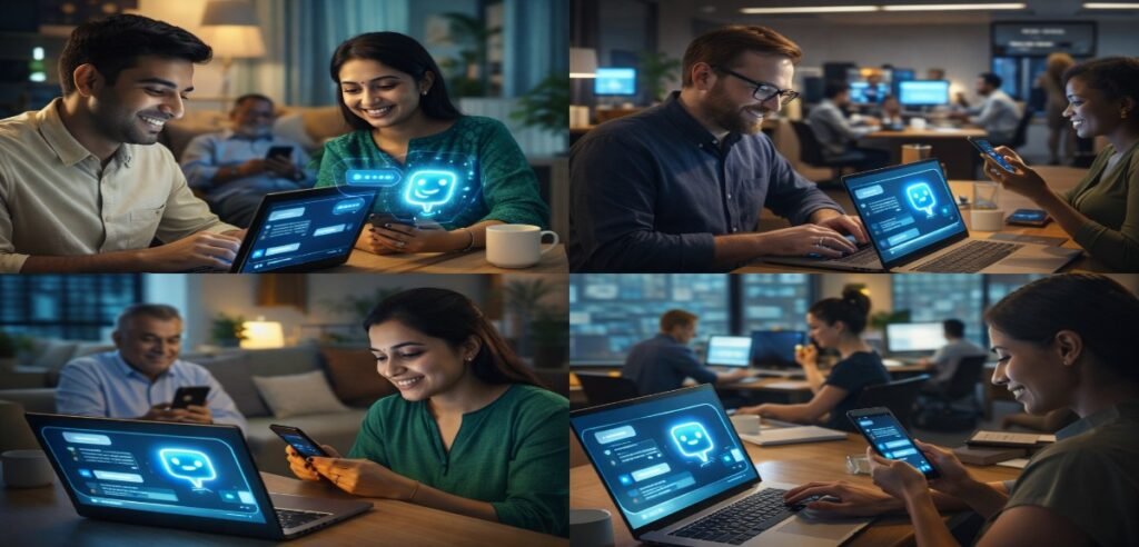 everyday life with AI, realistic photography style